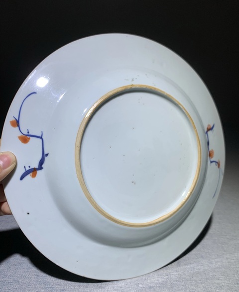 古玩陶瓷康熙·青花礬紅描金花竹紋折沿盤真品鑒賞圖