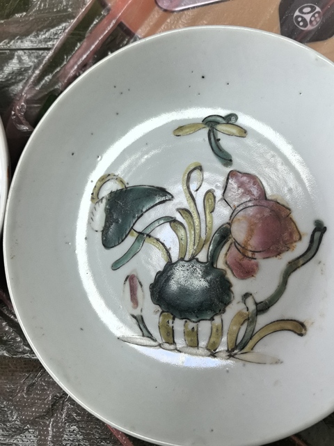 古玩陶瓷花卉紋粉彩盤拍賣,當前價格168元