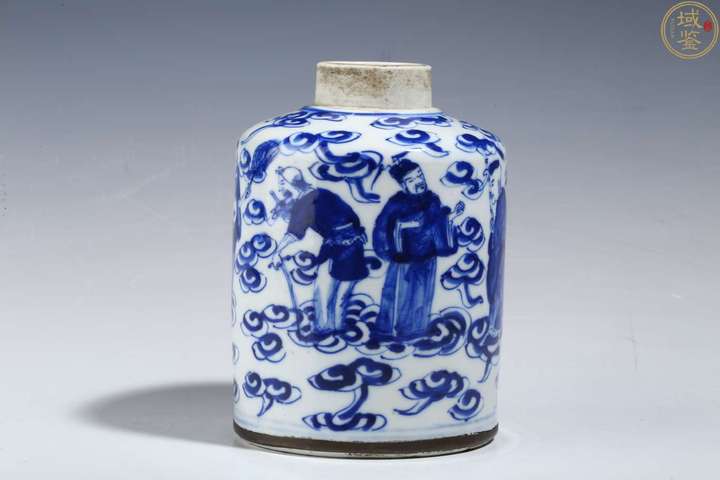 古玩陶瓷晚清·青花八仙人物紋茶葉罐拍賣,當前價格4188元