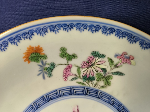 古玩陶瓷乾隆青花粉彩花卉大盤拍賣,當前價格8088元