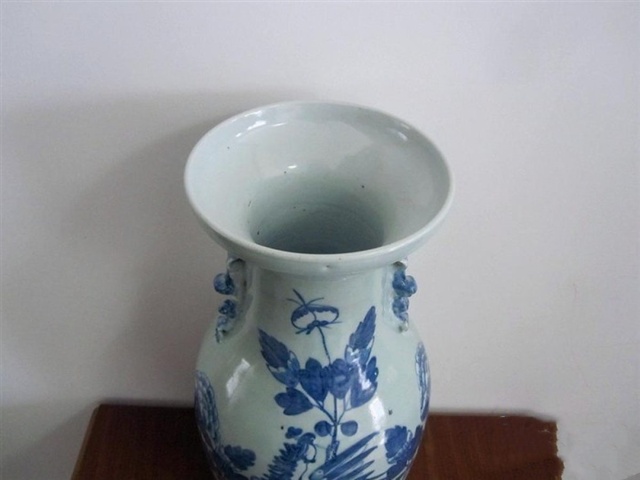古玩陶瓷清中期青花鳳凰牡丹紋賞瓶拍賣,當前價格4566元