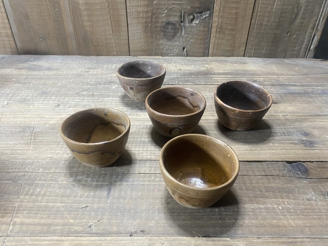 古玩陶瓷【一組5個】清早期.紫金釉茶盞拍賣,當前價格186元