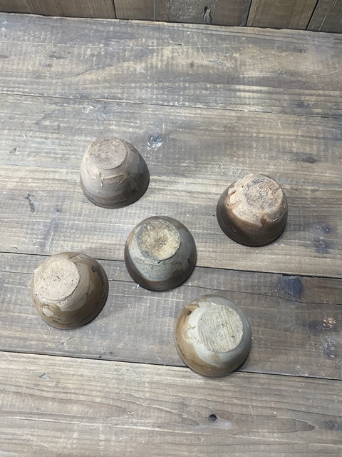古玩陶瓷【一組5個】清早期.紫金釉茶盞拍賣,當前價格186元