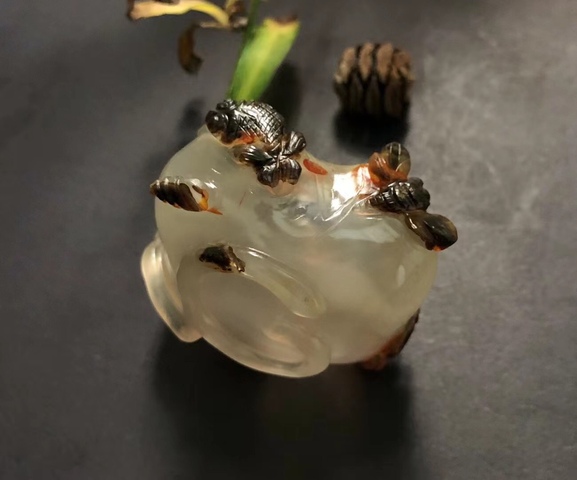 古玩玉器清代瑪瑙雕“一品清廉”水盂拍賣,當前價格35000元