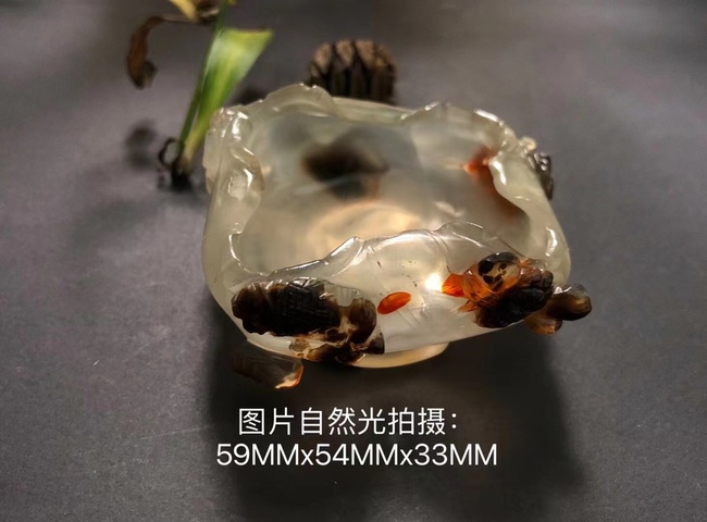 古玩玉器清代瑪瑙雕“一品清廉”水盂拍賣,當前價格35000元