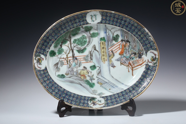 古玩陶瓷廣五彩人物盤真品鑒賞圖