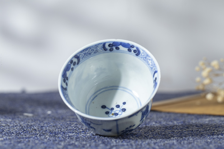古玩陶瓷清晚·青花人物紋杯拍賣，當前價格864元