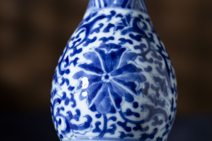 古玩陶瓷清光緒·青花纏枝蓮紋葫蘆瓶拍賣,當前價格956元