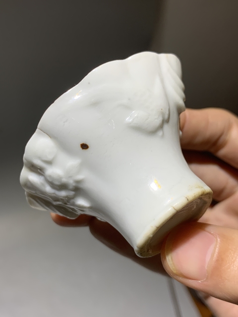 古玩陶瓷清早期德化窯白釉龍鳳呈祥X角杯拍賣,當前價格999元