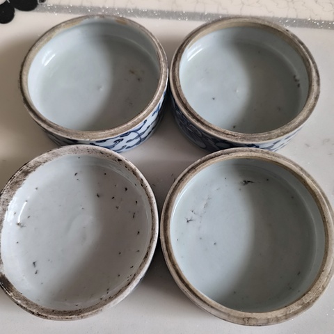 古玩陶瓷青花淡描花卉紋喜字節(jié)盒拍賣(mài)，當(dāng)前價(jià)格3600元