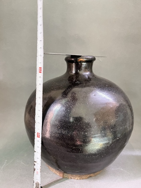 古玩陶瓷明~磁州窯黑釉嘟嚕瓶拍賣，當前價格1288元