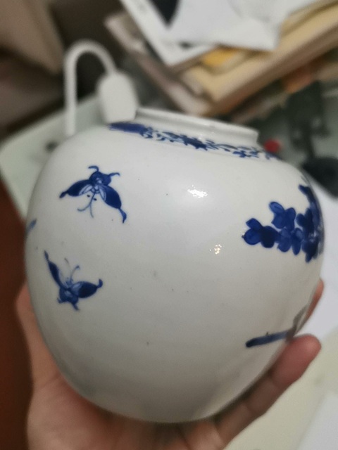 古玩陶瓷青花三娘教子折桂圖人物罐拍賣，當前價格866元