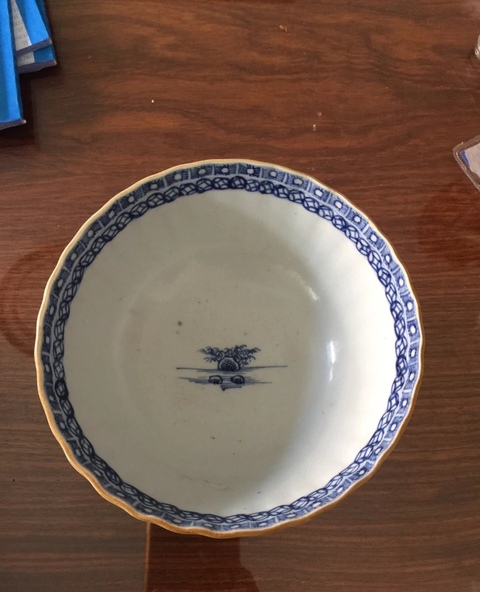 古玩陶瓷乾隆樓臺亭閣山水紋青花碗拍賣,當前價格1500元