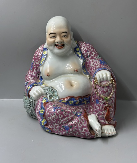 古玩陶瓷【未來佛】胭脂粉·異型彌勒佛拍賣,當前價格8500元