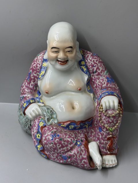 古玩陶瓷【未來佛】胭脂粉·異型彌勒佛拍賣,當前價格8500元