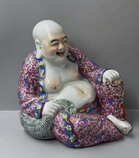 古玩陶瓷【未來佛】胭脂粉·異型彌勒佛拍賣,當前價格8500元