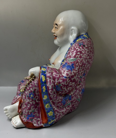 古玩陶瓷【未來佛】胭脂粉·異型彌勒佛拍賣,當前價格8500元