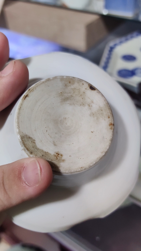 古玩陶瓷民國粉彩花卉紋杯托拍賣，當前價格600元
