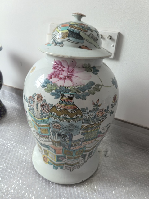 古玩陶瓷許品衡 淺絳彩博古紋將軍罐拍賣,當前價格26800元