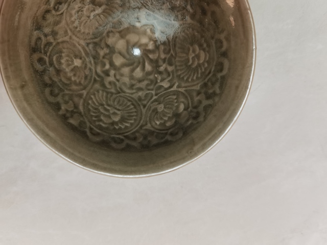 古玩陶瓷耀州窯團菊茶盞拍賣，當前價格16800元