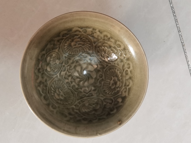 古玩陶瓷耀州窯團菊茶盞拍賣，當前價格16800元