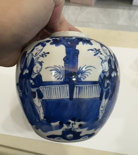 古玩陶瓷青花三娘教子折桂圖人物罐拍賣，當前價格866元
