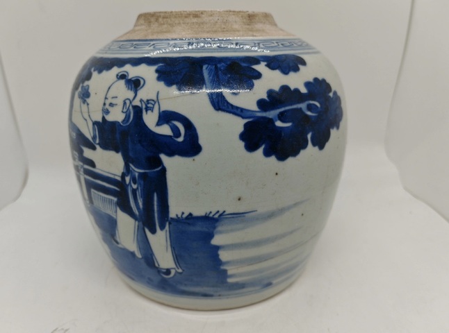 古玩陶瓷乾嘉青花嬰戲圖罐拍賣,當(dāng)前價(jià)格788元
