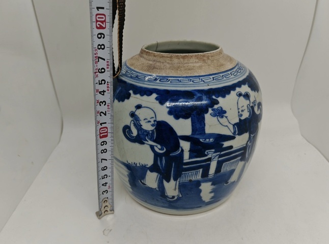 古玩陶瓷乾嘉青花嬰戲圖罐拍賣,當(dāng)前價(jià)格788元