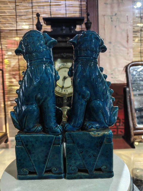 古玩陶瓷孔雀藍釉獅子擺件拍賣，當前價格1000元