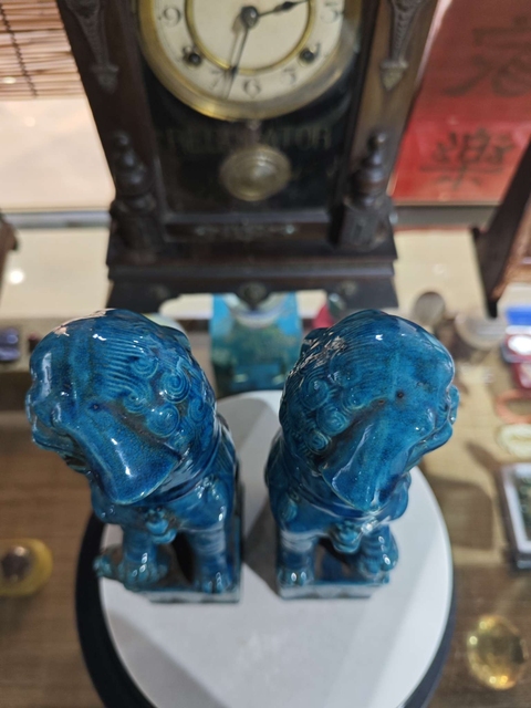 古玩陶瓷孔雀藍釉獅子擺件拍賣，當前價格1000元