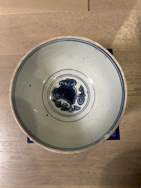 古玩陶瓷明 青花鳳紋暗刻高足杯拍賣，當前價格12000元