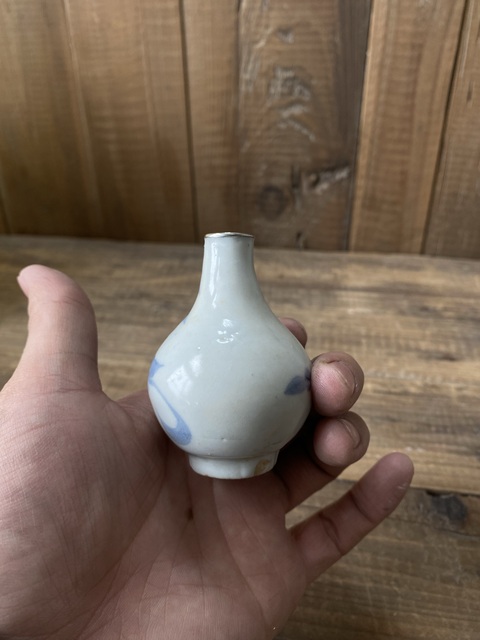 古玩陶瓷青花花卉紋截口瓶拍賣，當前價格268元