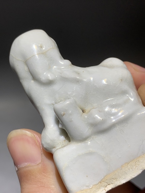 古玩陶瓷德化白瓷小獅子香插拍賣，當前價格0元