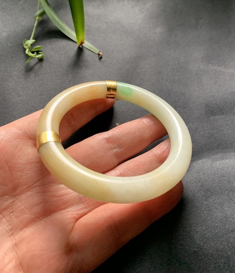 古玩玉器清代天然翡翠手鐲拍賣,當前價格15000元
