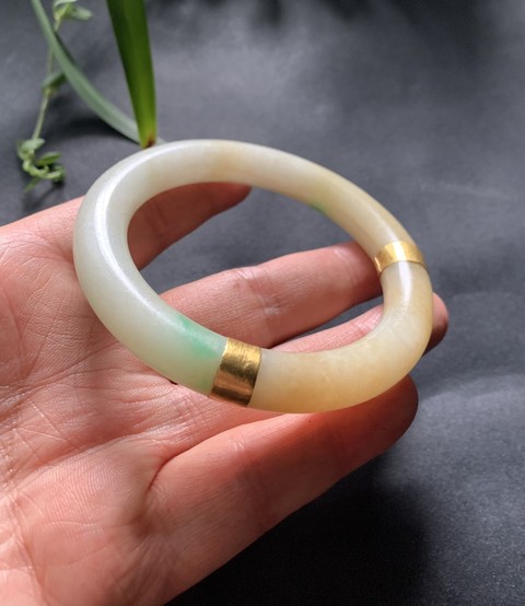 古玩玉器清代天然翡翠手鐲拍賣,當前價格15000元
