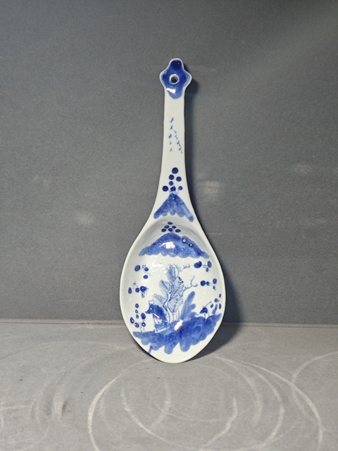 古玩陶瓷青花山水紋勺拍賣，當前價格600元