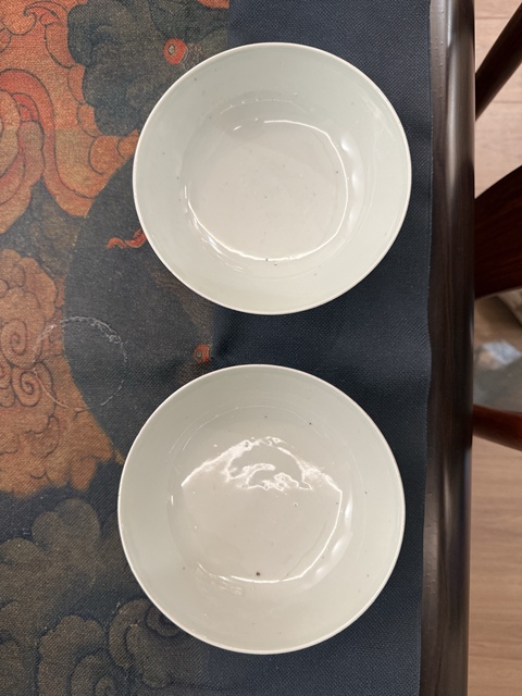 古玩陶瓷晚清一品富貴粉彩大碗一對拍賣，當前價格4000元