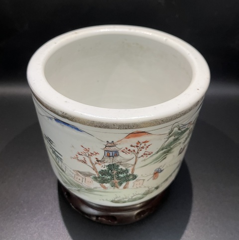 古玩陶瓷粉彩山水紋香爐拍賣,當前價格1800元