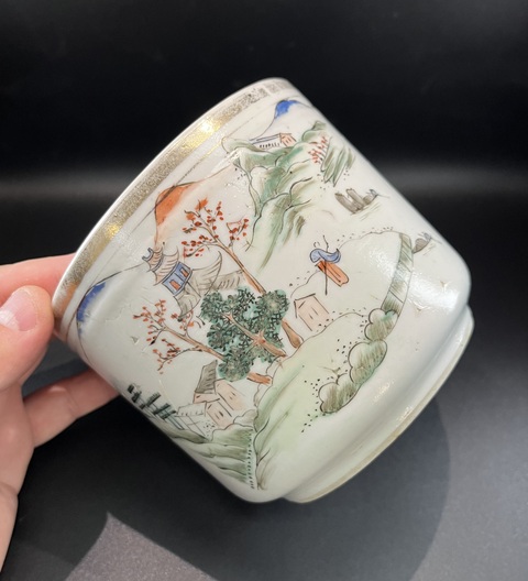 古玩陶瓷粉彩山水紋香爐拍賣,當前價格1800元