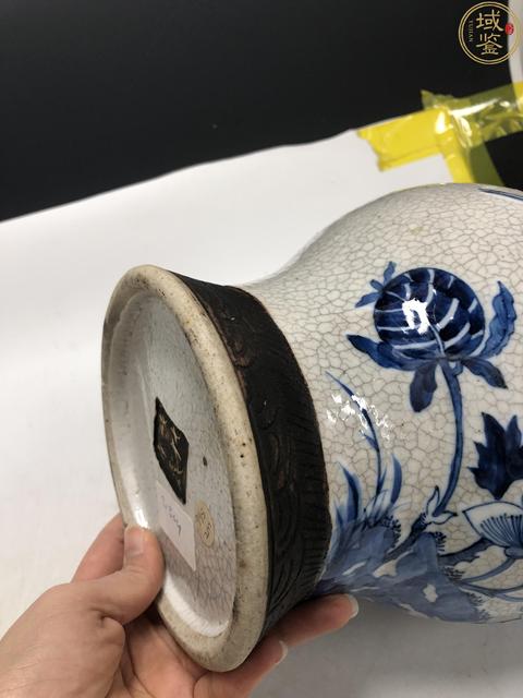 古玩陶瓷哥釉青花富貴白頭紋將軍罐拍賣,當前價格9800元