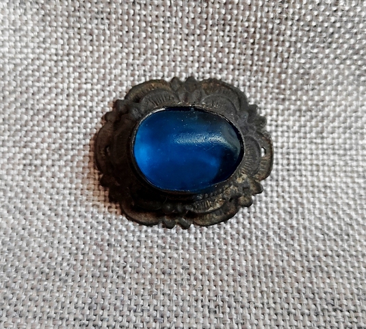 古玩陶瓷清代銅嵌琉璃帽花拍賣,當(dāng)前價(jià)格500元