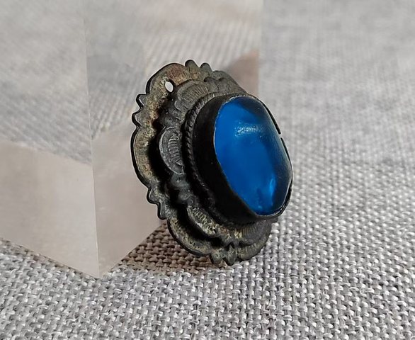古玩陶瓷清代銅嵌琉璃帽花拍賣,當(dāng)前價(jià)格500元