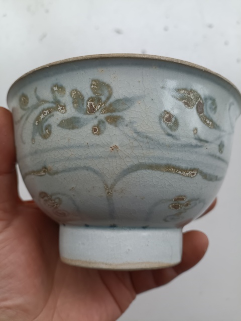 古玩陶瓷元青花花卉紋碗拍賣,當前價格999元