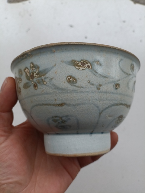 古玩陶瓷元青花花卉紋碗拍賣,當前價格999元