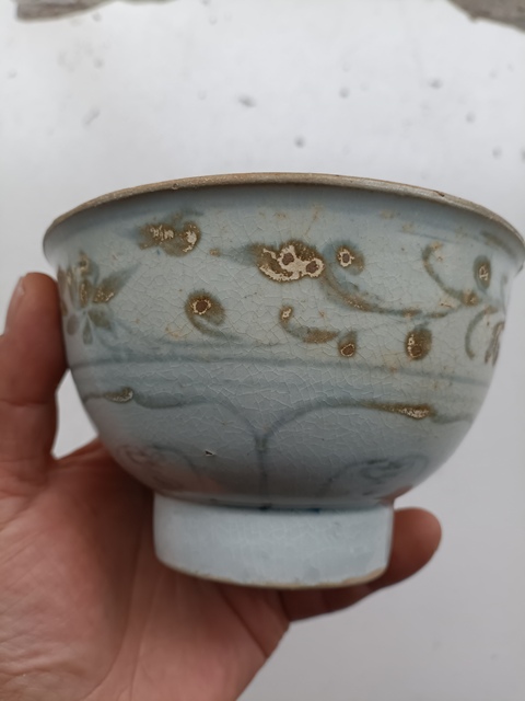古玩陶瓷元青花花卉紋碗拍賣,當前價格999元