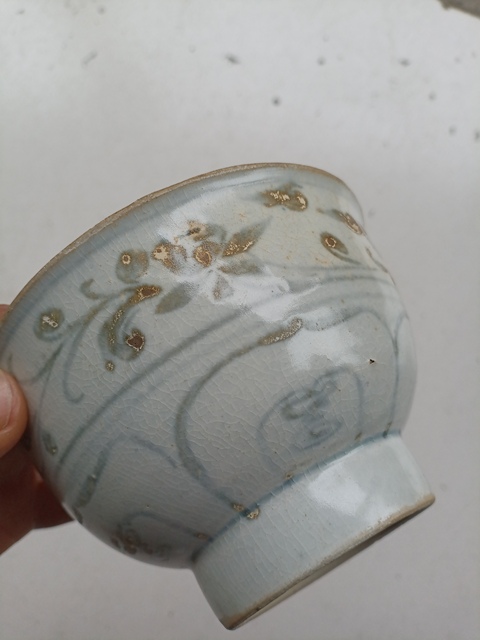 古玩陶瓷元青花花卉紋碗拍賣,當前價格999元