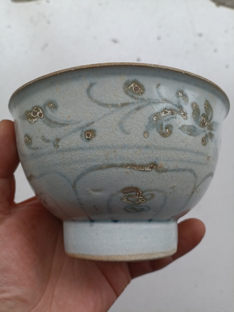 古玩陶瓷元青花花卉紋碗拍賣,當前價格999元