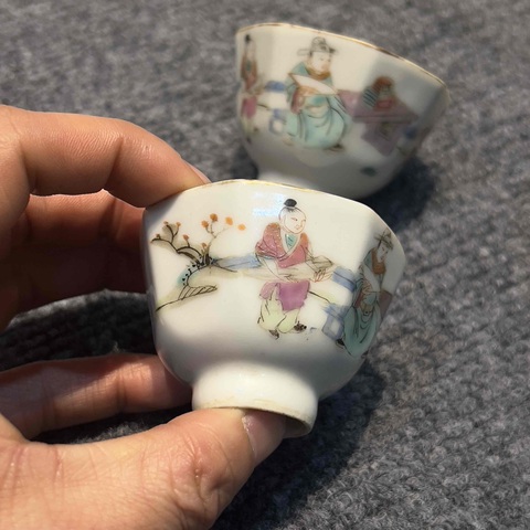 古玩陶瓷粉彩酒杯拍賣，當(dāng)前價(jià)格5000元