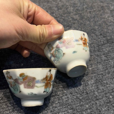 古玩陶瓷粉彩酒杯拍賣，當(dāng)前價(jià)格5000元