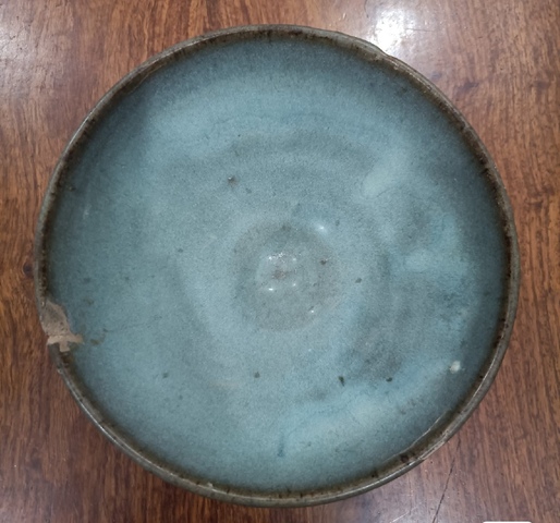 古玩陶瓷實物保真精品元代鈞窯天藍釉大碗拍賣,當前價格3980元